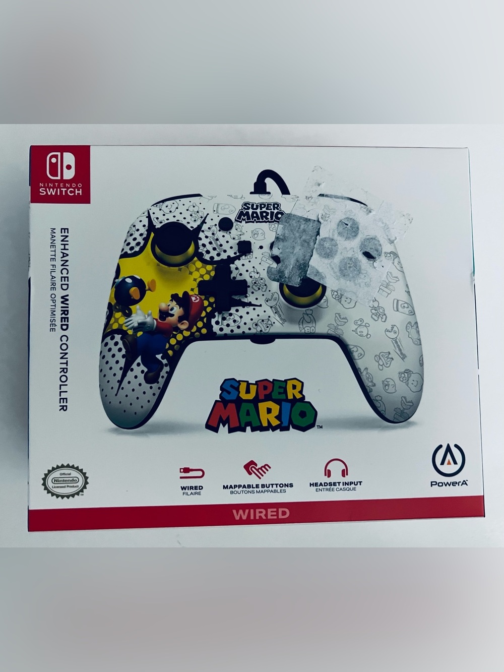 PowerA Enhanced Wired Controller Super Mario Bob-omb Blast Nintendo Switch NIB